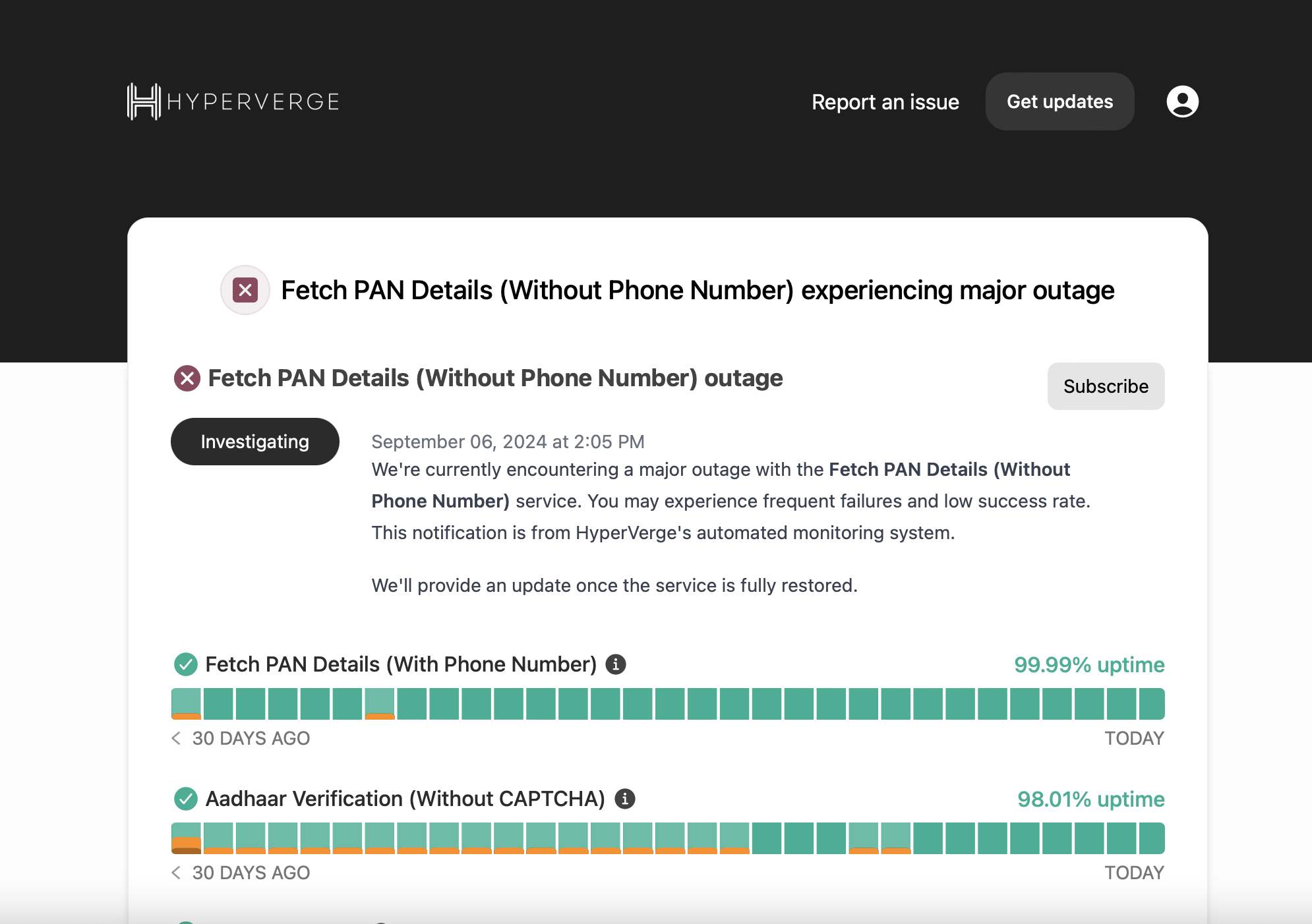 API HealthCheck Dashboard