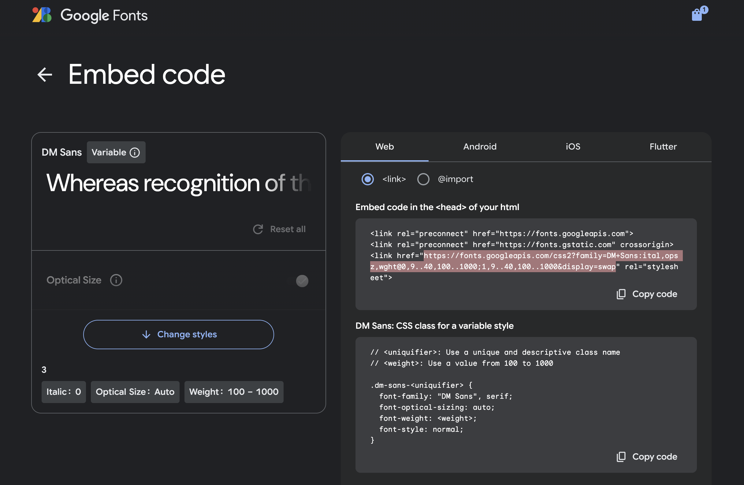 Custom fonts configuration